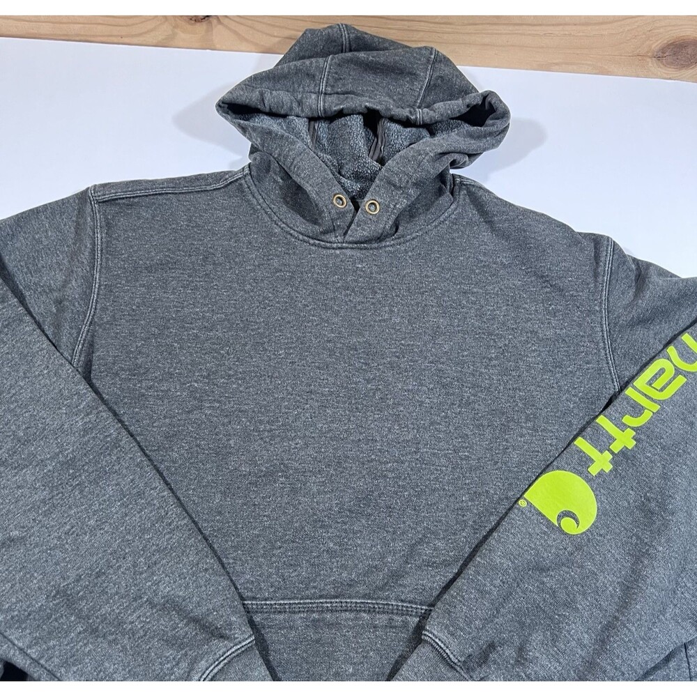 Carhartt Iconic K288 Logo Sweatshirt Loose Fit Gray Hoodie Men's Medium - Picture 3 of 9